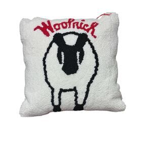 Woolrich Hooked Throw Pillow Woolrich Sheep 14x14 Cabin Lodge